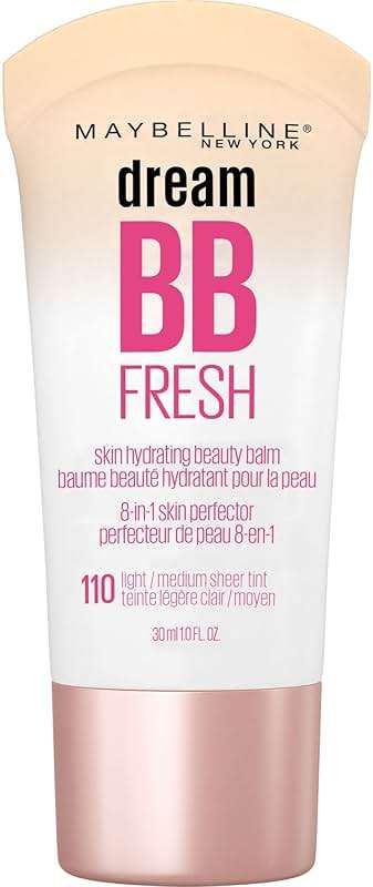 Maybelline Dream Fresh Skin Hydrating BB cream, 8-in-1 Skin Perfecting Beauty Balm with Broad Spectrum SPF 30, Sheer Tint Coverage, Oil-Free, Light/Medium, 1 Fl Oz - Image 1