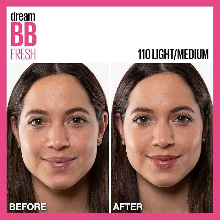 Maybelline Dream Fresh Skin Hydrating BB cream, 8-in-1 Skin Perfecting Beauty Balm with Broad Spectrum SPF 30, Sheer Tint Coverage, Oil-Free, Light/Medium, 1 Fl Oz - Image 8
