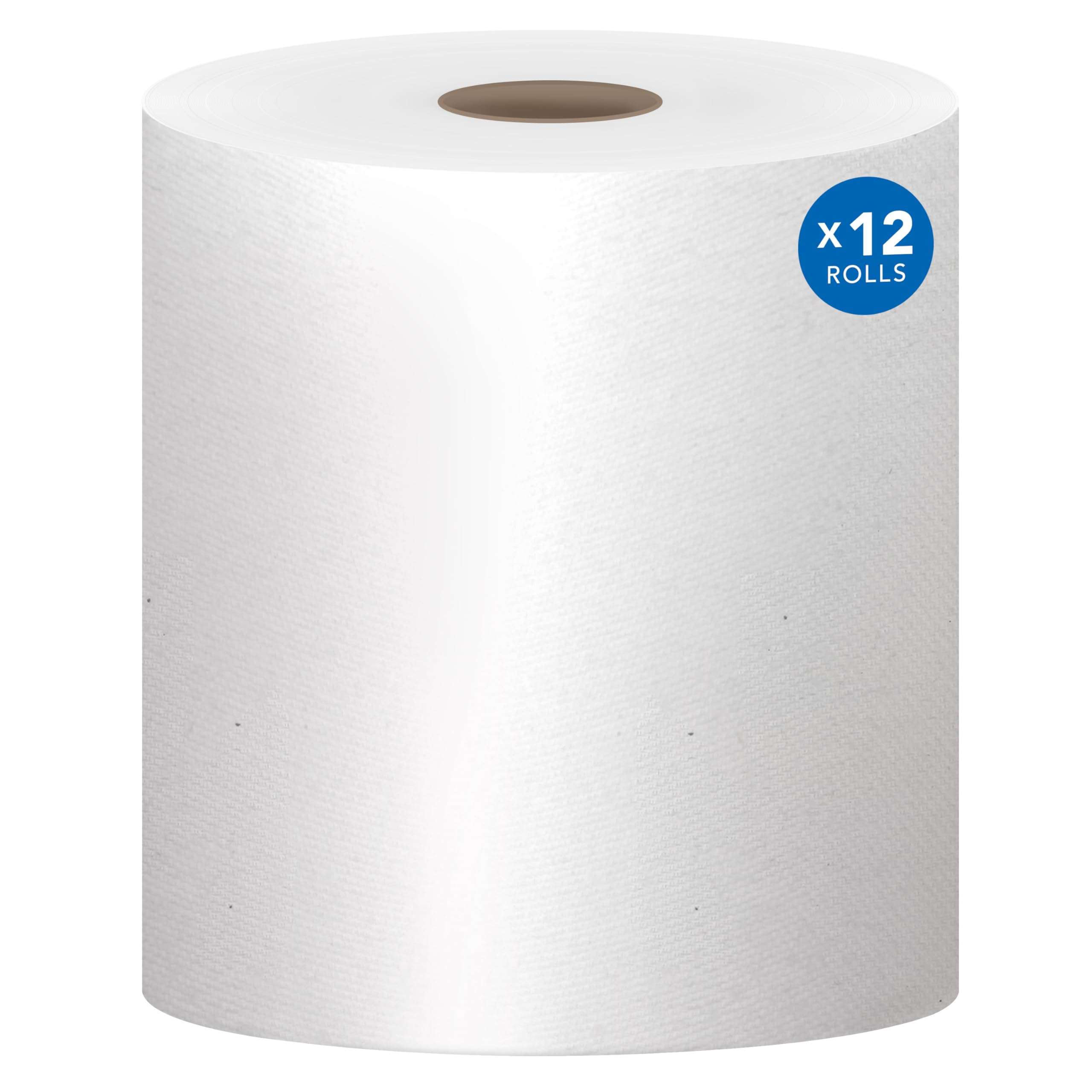 Scott Professional Essential Universal High-Capacity Hard Roll Paper Towels, Bulk (01000), Hardwound 1.5" Core, Absorbency Pockets, White (12 Rolls at 1,000' Each, 12,000'/Case) - Image 1