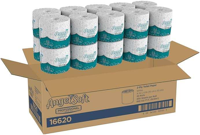 Georgia-Pacific Angel Soft Ultra Professional Series 2-Ply Embossed Toilet Paper by GP PRO, 16620, 450 Sheets Per Roll, 20 Rolls Per Convenience Case - Image 3