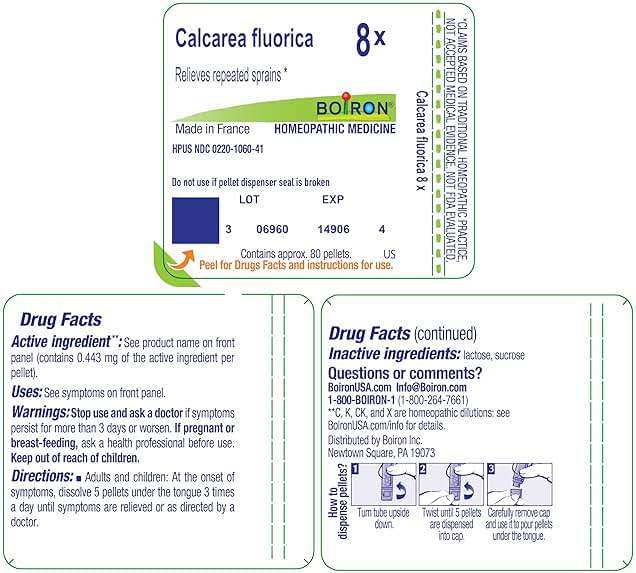 Boiron Calcarea Fluorica 8X for Repeated Sprains - 80 Pellets - Image 9