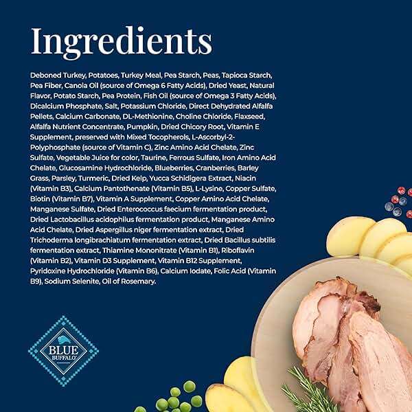Blue Buffalo Basics Grain-Free Adult Dry Dog Food, Skin & Stomach Care, Limited Ingredient Diet for Dogs, Turkey Recipe, 24-lb. Bag - Image 5
