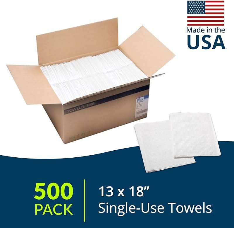 Avalon Papers Professional Towels, White, 13" x 18" (Pack of 500) - Waffle Embossed - 3-Ply Tissue - Dental Consumables (1001A) - Image 2