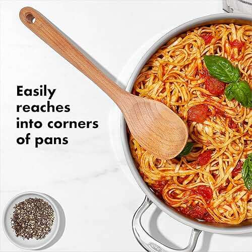 OXO Good Grips 3‑Piece Wooden Utensil Set, Solid Beachwood Spoon, Slotted Spoon and Turner - Image 6