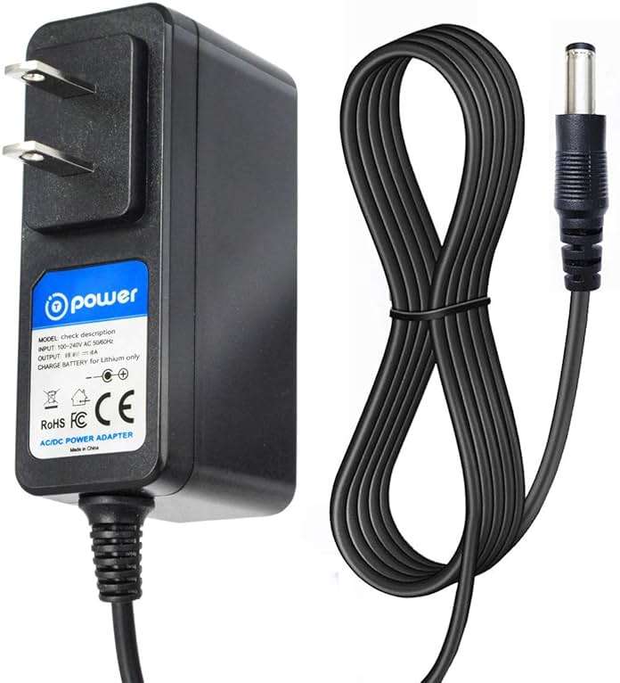 T POWER 12.6v Charger for VMAI G700 & P700 Cordless Electric Spin Mop GS4KKTX Model: CZH013126100USWH Ac Dc Adapter Power Supply Replacement - Image 1