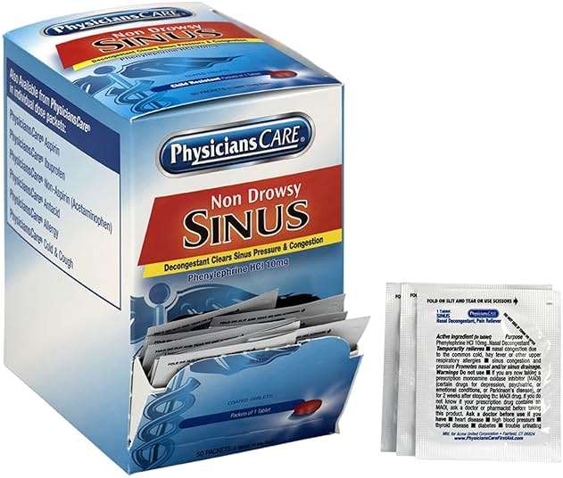 PhysiciansCare Sinus Decongestant Congestion Medication, 2 Tablets Per Packet, Box Of 50 - Image 2
