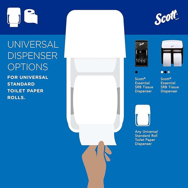 Scott Professional Standard Roll Toilet Paper, Bulk, 80 Rolls (13217) | 473 Sheets/Roll, 2-Ply, 100% Recycled Fiber, Individually Wrapped, Elevated Design, Standard Tier - Image 3