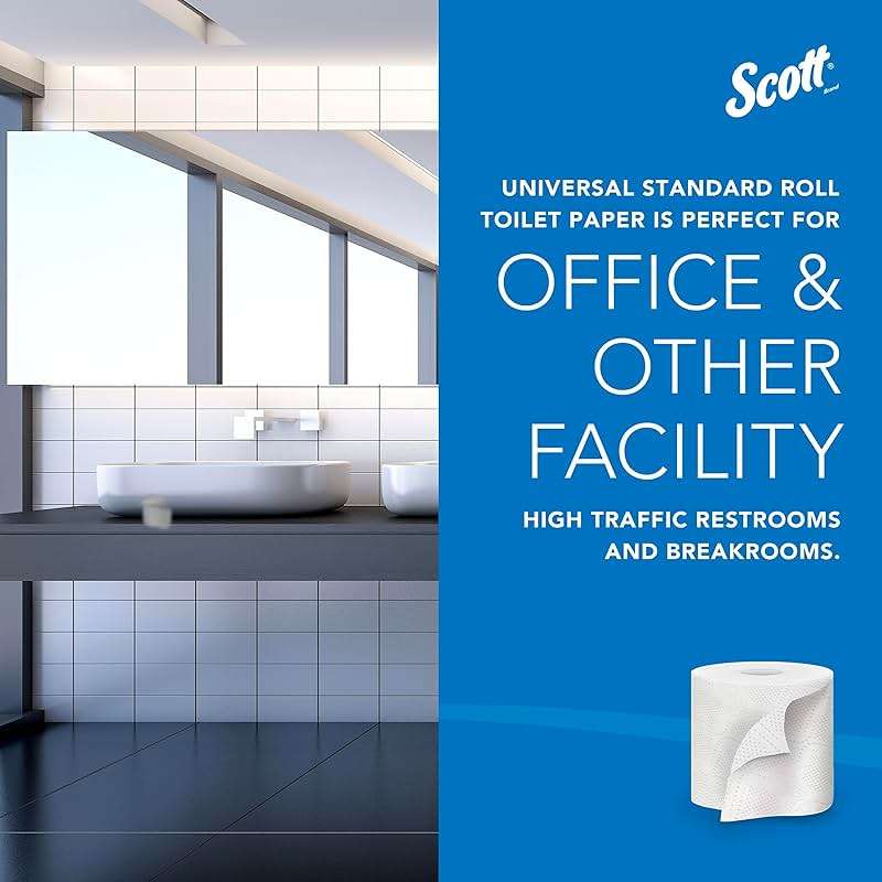 Scott Professional Standard Roll Toilet Paper, Bulk, 80 Rolls (13217) | 473 Sheets/Roll, 2-Ply, 100% Recycled Fiber, Individually Wrapped, Elevated Design, Standard Tier - Image 4