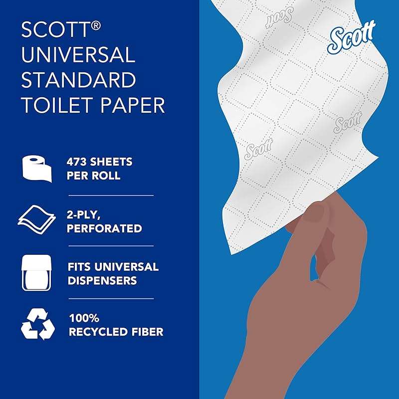 Scott Professional Standard Roll Toilet Paper, Bulk, 80 Rolls (13217) | 473 Sheets/Roll, 2-Ply, 100% Recycled Fiber, Individually Wrapped, Elevated Design, Standard Tier - Image 5