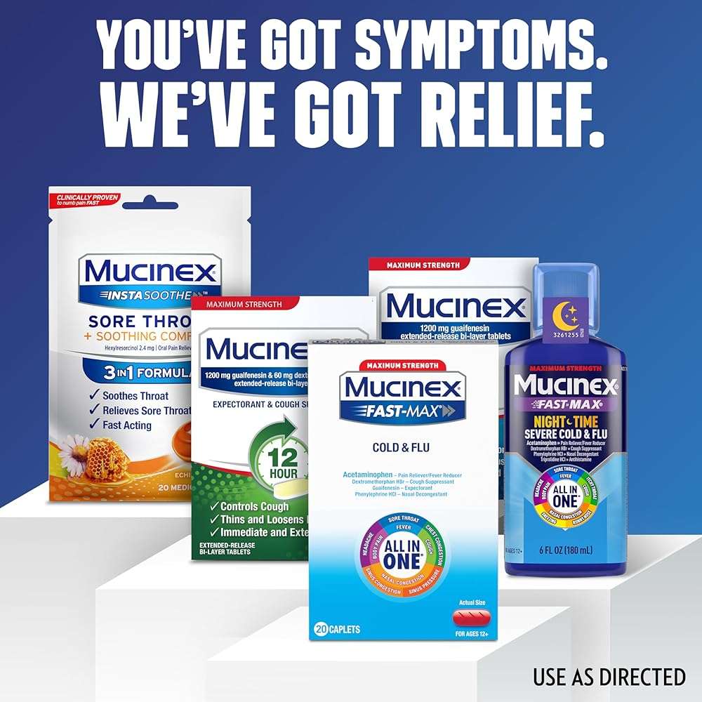 Mucinex Fast-Max Max Strength Cold and Flu Medicine for Adults, Daytime Cold Medicine, Over-The-Counter Medication with Acetaminophen, Dextromethorphan HBr, Guaifenesin, Phenylephrine HCl, 20 Caplets - Image 5
