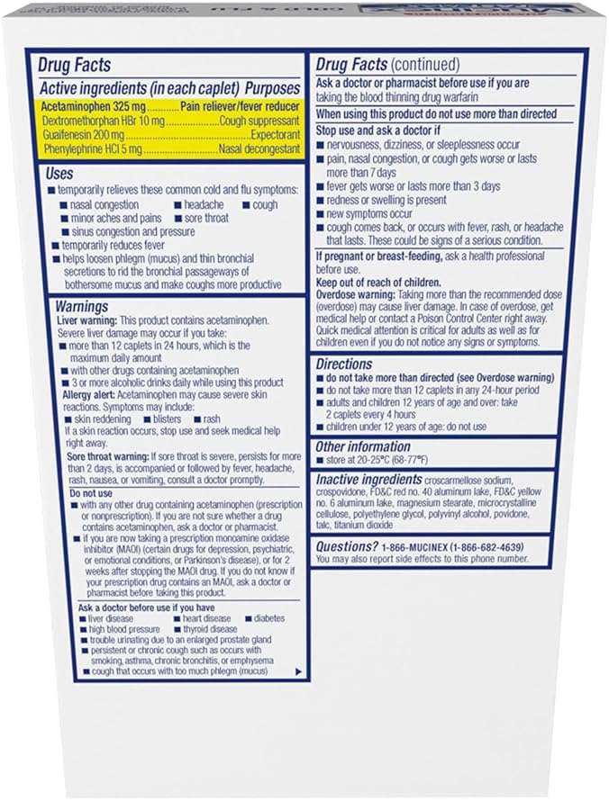 Mucinex Fast-Max Max Strength Cold and Flu Medicine for Adults, Daytime Cold Medicine, Over-The-Counter Medication with Acetaminophen, Dextromethorphan HBr, Guaifenesin, Phenylephrine HCl, 20 Caplets - Image 7
