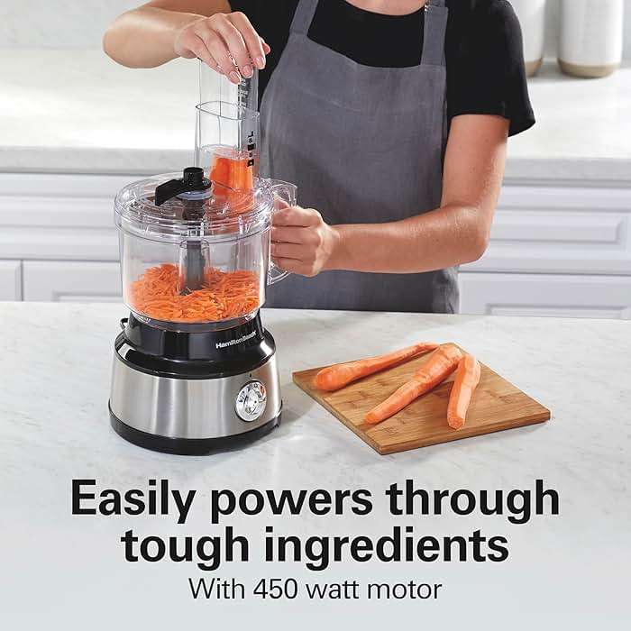 Hamilton Beach Food Processor & Vegetable Chopper for Slicing, Shredding, Mincing, and Puree, 10 Cups + Easy Clean Bowl Scraper, Black and Stainless Steel (70730) - Image 6