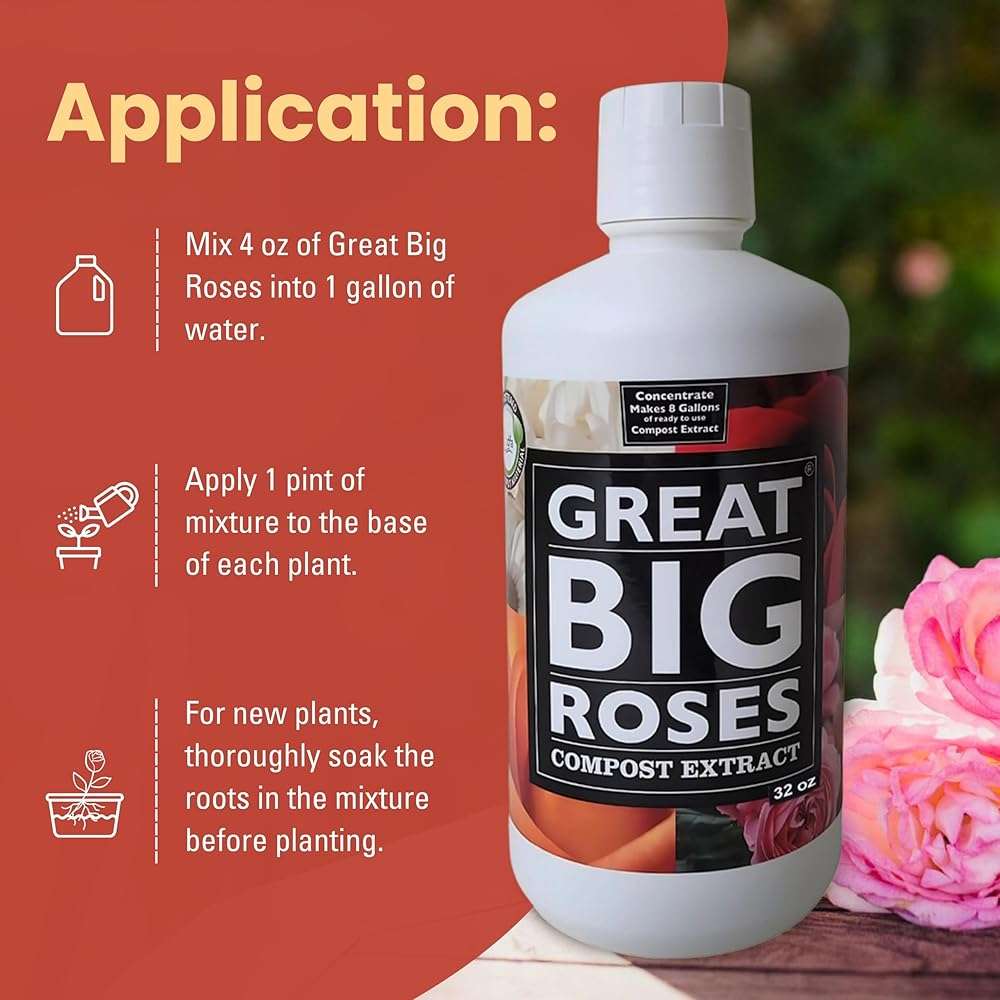Great Big Roses and Flowers Liquid Fertilizer Booster – 70 Minerals, Compost Extract, Garden Soil Activator with Humic Acid & Seaweed, Organic Rose Bush Fertilizer Booster for More Bloom – 32 Ounce - Image 4