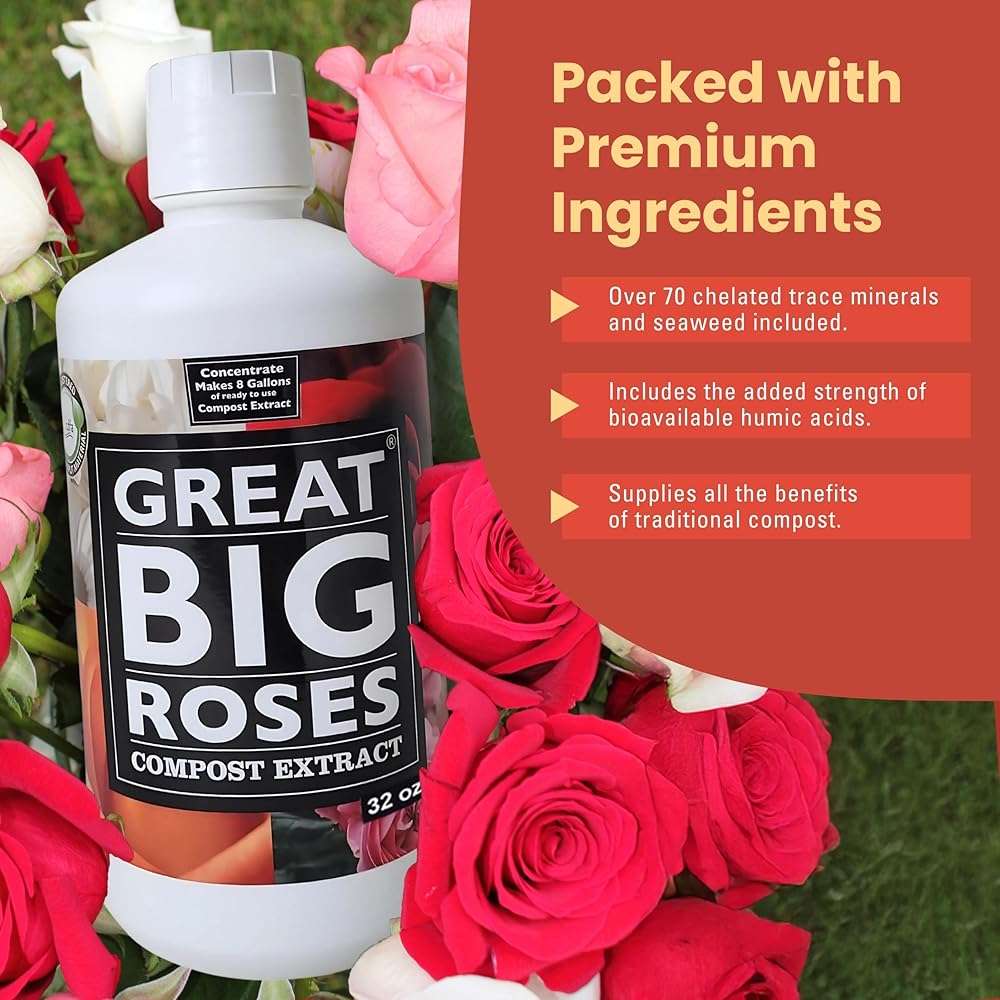Great Big Roses and Flowers Liquid Fertilizer Booster – 70 Minerals, Compost Extract, Garden Soil Activator with Humic Acid & Seaweed, Organic Rose Bush Fertilizer Booster for More Bloom – 32 Ounce - Image 5