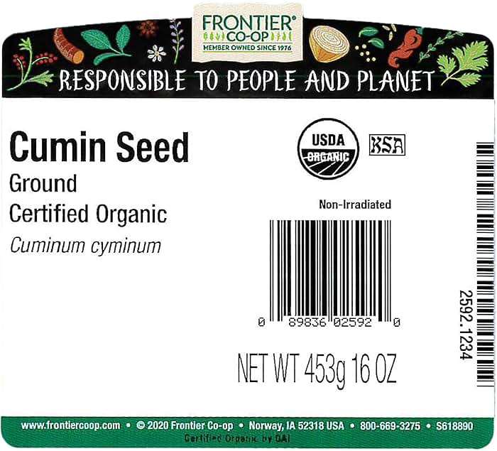 Frontier Co-op Organic Cumin Seed, 1lb Bulk Bag, Ground Cumin Seasoning - Robust Flavor - Perfect Cumin Powder for Chili, Soups, Stews, Curries & More - Image 2