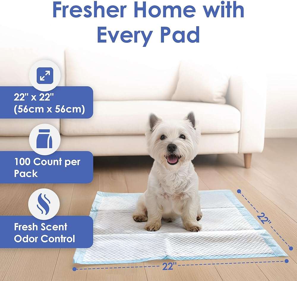 American Kennel Club Scented Puppy Training Pads with Ultra Absorbent Quick Dry Gel – 22 x 22 Pee Pads for Dogs - Fresh Scented - Pack of 100 - Image 2