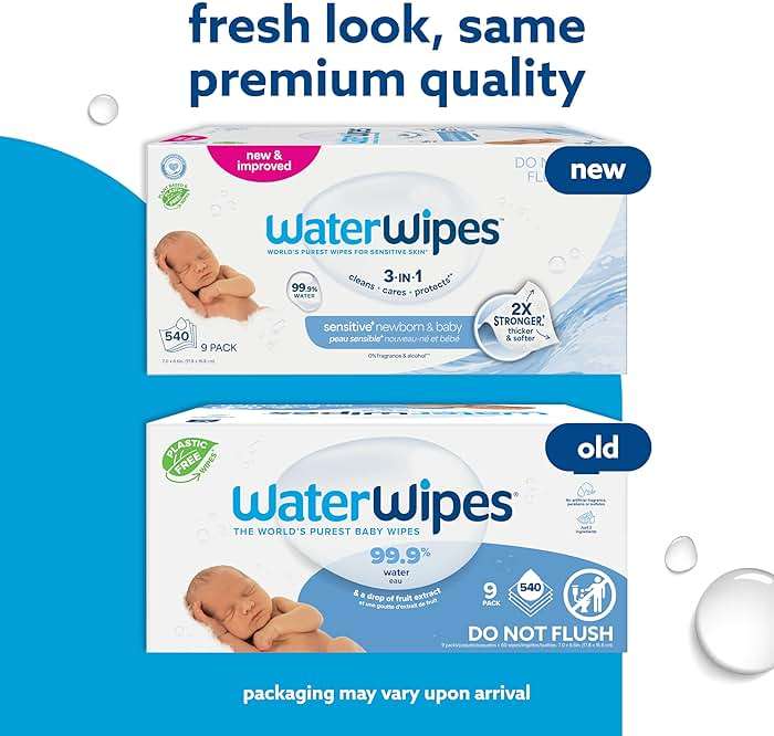 WaterWipes Sensitive+ Newborn & Baby Wipes, 3-In-1 Cleans, Cares, Protects, 99.9% Water, Unscented & Hypoallergenic, 540 Count (9 Packs) - Image 3