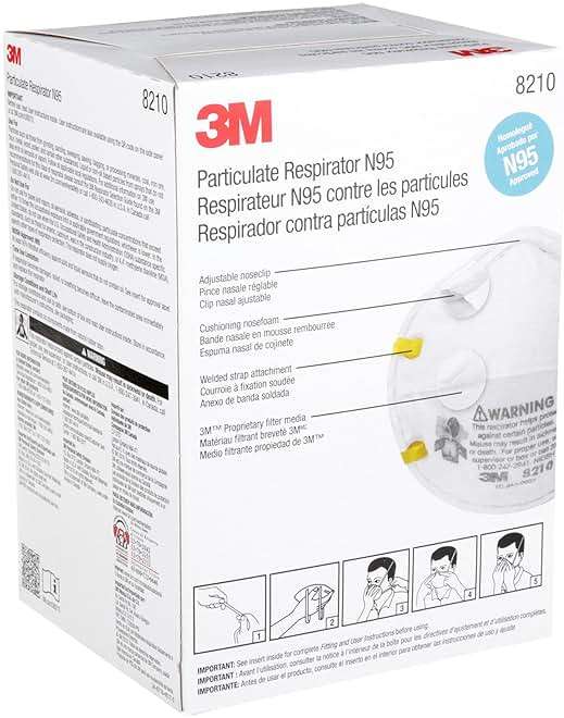 3M 8210 Particulate Respirator, N95, Pack of 20 Disposable Respirators, NIOSH APPROVED, Two-Strap Cup Style Design, Lightweight with Cushioning Nose Foam - Image 11