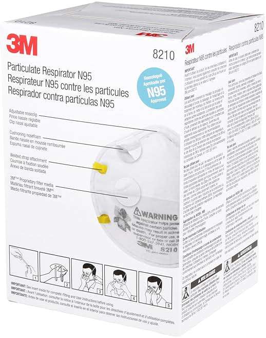 3M 8210 Particulate Respirator, N95, Pack of 20 Disposable Respirators, NIOSH APPROVED, Two-Strap Cup Style Design, Lightweight with Cushioning Nose Foam - Image 12