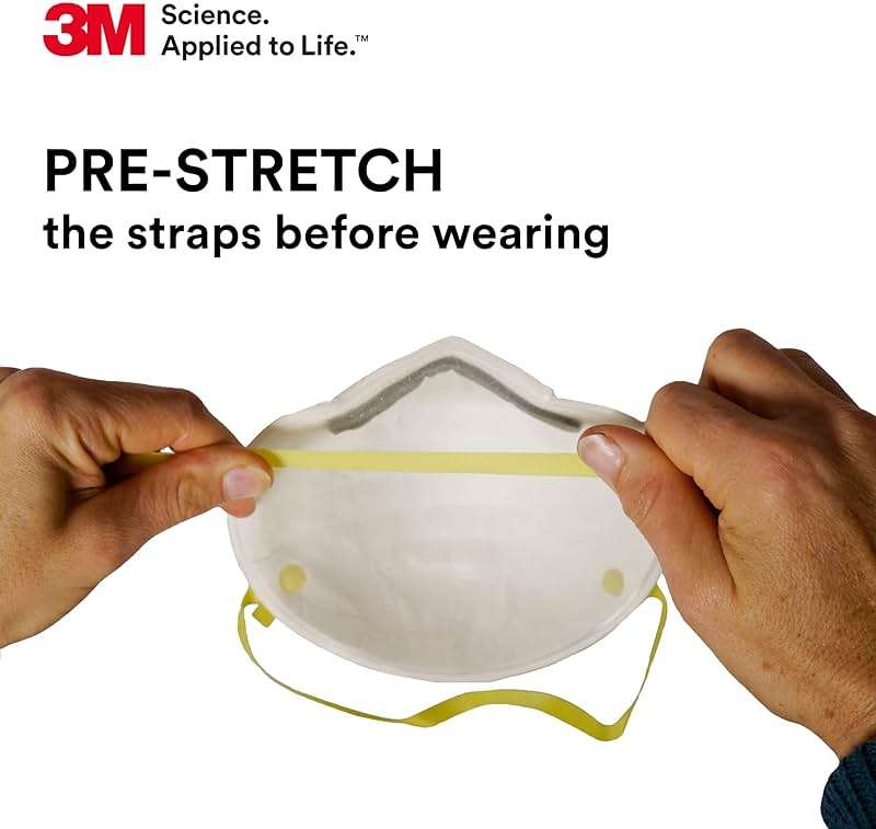 3M 8210 Particulate Respirator, N95, Pack of 20 Disposable Respirators, NIOSH APPROVED, Two-Strap Cup Style Design, Lightweight with Cushioning Nose Foam - Image 3