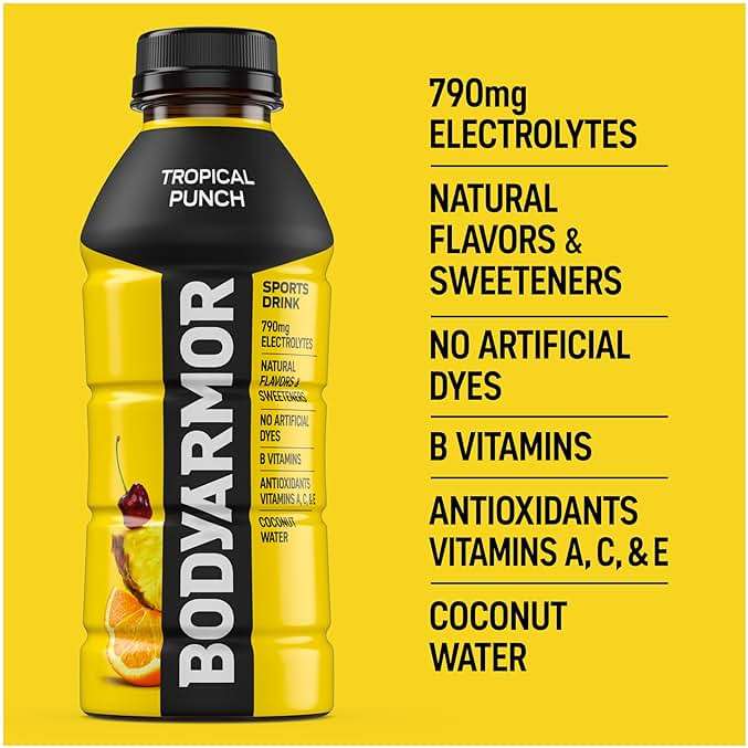 BODYARMOR Sports Drink, Tropical Punch, Electrolyte Drink Hydration, 16 Fl Oz Bottles (12 Pack), Flavored Coconut Water with B Vitamins & Antioxidants - Image 8