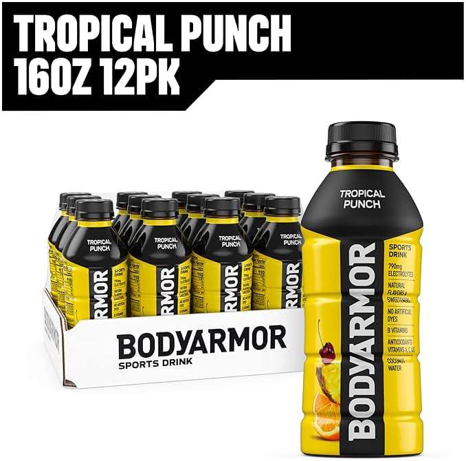 BODYARMOR Sports Drink, Tropical Punch, Electrolyte Drink Hydration, 16 Fl Oz Bottles (12 Pack), Flavored Coconut Water with B Vitamins & Antioxidants - Image 9