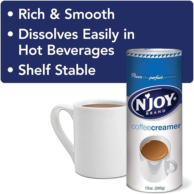 N'Joy Non Dairy Coffee Creamer - Pack of 6 Canisters w/EZ-Open Pour Spout (12oz each) - Smooth Non Dairy Powdered Creamer for Office Pantries, Restaurants & Home Coffee Bars - No Refrigeration Needed - Image 3