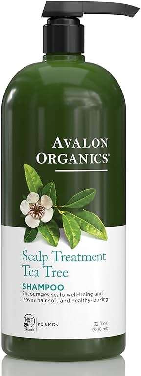 Avalon Organics Scalp Treatment Tea Tree Shampoo, Encourages Scalp Well-Being and Leaves Hair Soft, 32 Fluid Ounces - Image 1