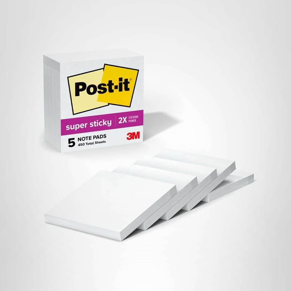 Post-it Super Sticky Notes, 5 Sticky Note Pads, 3 x 3 in., School Supplies, Office Products, for Vertical Surfaces, Monitors, Walls and Windows, First Snow White - Image 11
