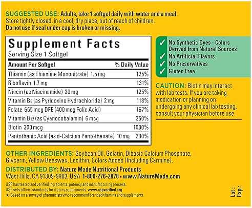 Nature Made Super B Complex Vitamins for Women and Men, Dietary Supplement for Energy Metabolism Support, Super Vitamin B Complex, 60 Softgels, 60 Day Supply - Image 5