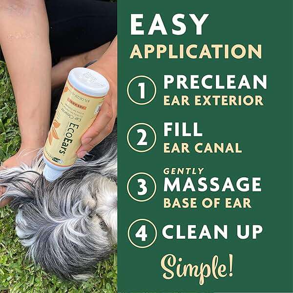 EcoEars Dog Ear Cleaner – Natural Multi-Action Formula for Ear Infection, Bad Discharge & Odor – Removes Foreign Matter & Cleans Difficult Ears - 8fl oz. - Image 3