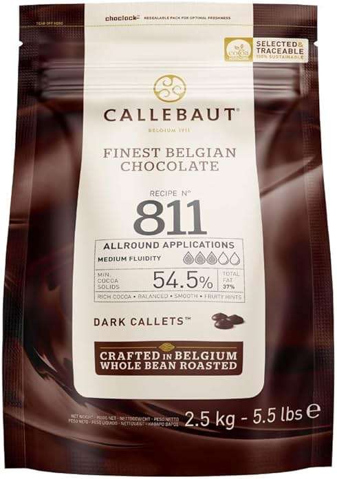 Callebaut Belgian Dark Couverture Chocolate Semisweet Callets, 54.5% - 5.5 Lbs - Image 1