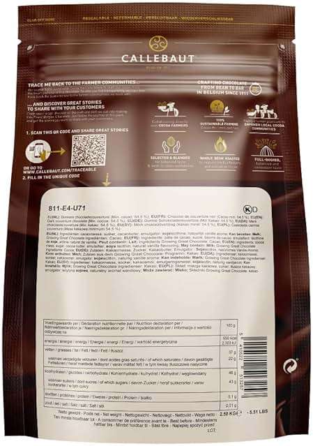 Callebaut Belgian Dark Couverture Chocolate Semisweet Callets, 54.5% - 5.5 Lbs - Image 2