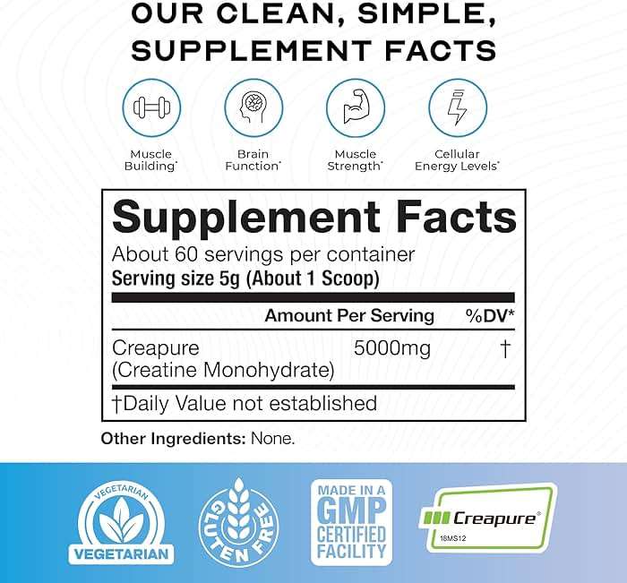 Muscle Feast Creapure Creatine Monohydrate Powder, Vegan Keto Friendly Gluten-Free, Mass Gainer, Muscle Recovery Supplement and Trusted Creatine for Muscle Growth, Creatine Powder, Unflavored, 300g - Image 3
