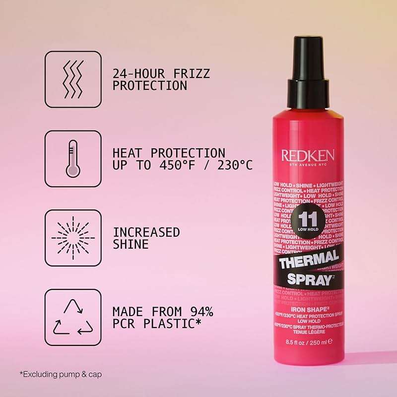 Redken Thermal Spray 11 Low Hold For All Hair Types - Provides a Smooth, Silky & Frizz-Free Blow-Dry Finish while Protecting Against Heat Damage - Image 2