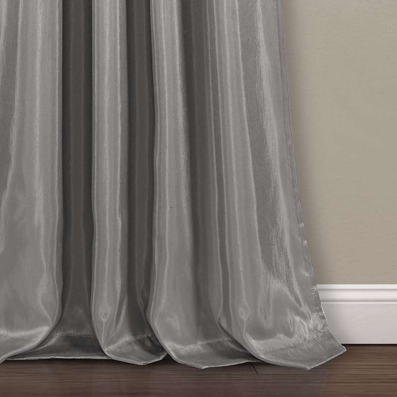 Lush Decor Night Sky Window Curtain Panel, Single 42"W x 84"L Black & Gray - Sequin Backdrop Curtain - Room Darkening Curtains For Bedroom - Glam Decor - Image 4