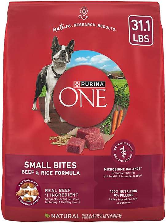 Purina ONE Small Bites Beef and Rice Formula Small High Protein Dry Dog Food Natural With Added Vitamins, Minerals and Nutrients - 31.1 lb. Bag - Image 1