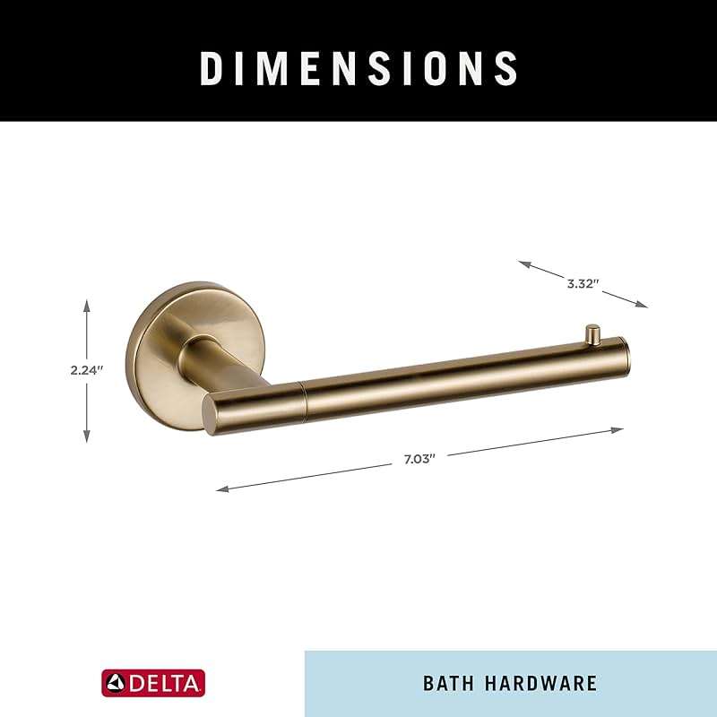 Delta Single Post Toilet Paper Holder | Champagne Bronze | Wall Mount | Trinsic Bathroom Accessories - Image 3
