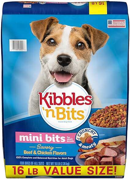 Kibbles 'N Bits Small Breed Mini Bits Savory Beef & Chicken Flavors Dog Food, 16-Pound(Pack of 1) - Image 1