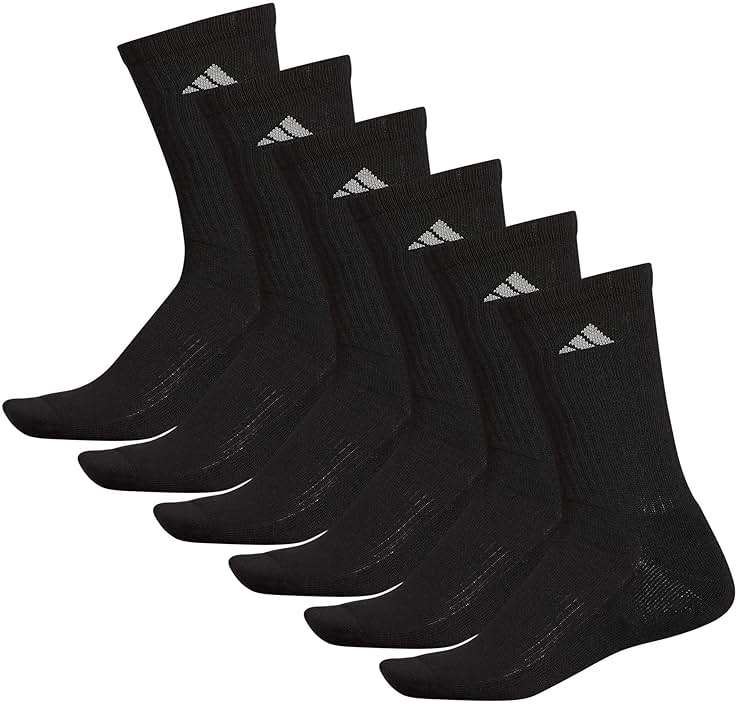 adidas Men's Athletic Cushioned Crew Socks (6 Pairs) Durable & Comfortable - Image 7