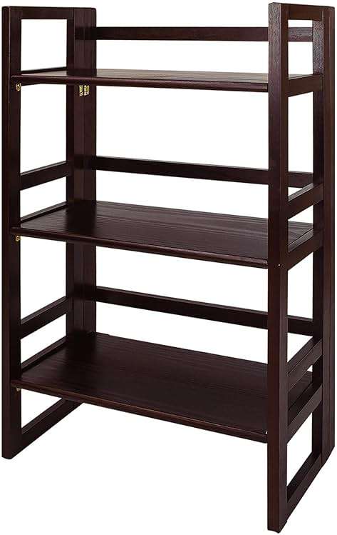 Casual Home 3-Shelf Folding Student Bookcase (20.75" Wide)-Espresso - Image 1
