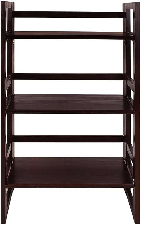 Casual Home 3-Shelf Folding Student Bookcase (20.75" Wide)-Espresso - Image 4