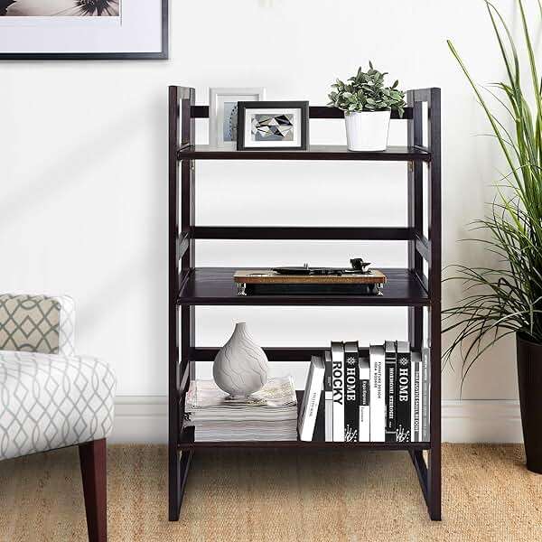 Casual Home 3-Shelf Folding Student Bookcase (20.75" Wide)-Espresso - Image 7