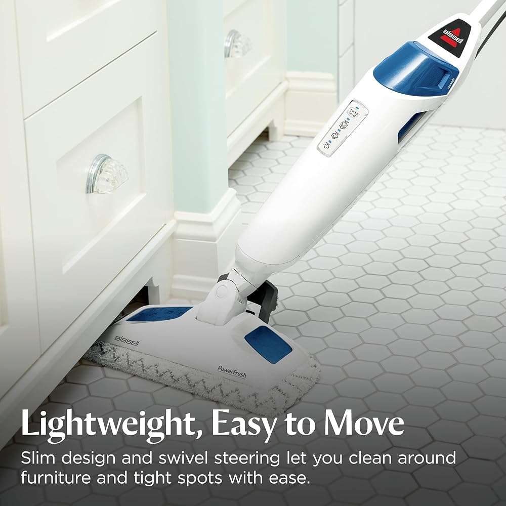 BISSELL Steam Mop 1940A PowerFresh Floor Steam Cleaner for Hard Wood & Tile with Natural Sanitization, Easy Scrubber, Variable Steam, 12” Cleaning Path - Image 5