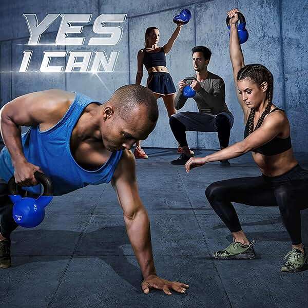 Yes4All Kettlebell, 5-100 LB Vinyl Coated Cast Iron Strength Training Kettlebells for Home Gym Exercises, Fitness, Full Body Workout Equipment, Push Ups, and Grip Strength - Image 8