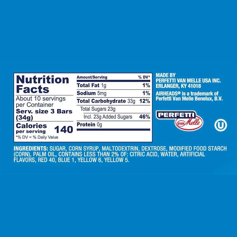 Airheads Candy Mini Bars, Assorted Flavors, Individually Wrapped Bars, Non Melting, Party, 12oz Bag - Image 2