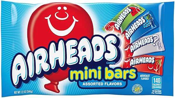 Airheads Candy Mini Bars, Assorted Flavors, Individually Wrapped Bars, Non Melting, Party, 12oz Bag - Image 3