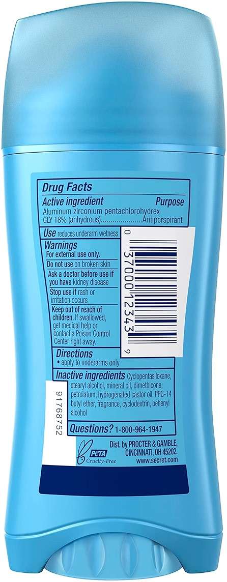 Secret Antiperspirant and Deodorant for Women, 24hr Sweat & Odor Protection, PH Balanced Protection, Gentle on Skin, Invisible Solid, Powder Fresh Scent, 2.6 oz - Image 8