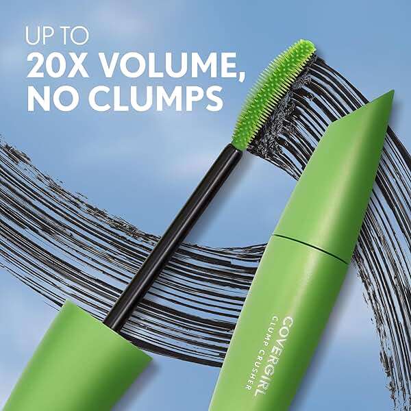 COVERGIRL Clump Crusher Mascara, 20X More Volume, Double Sided Brush, Long-Lasting Wear - 800 Very Black (Pack of 1) - Image 7