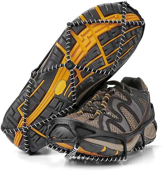 Yaktrax Walk Traction Cleats - 360-Degree Grip on Snow, Ice, & Multi-terrain Surfaces - Elastic Outer Band w/ Easy-On/Off Heel Tab & 1.2mm Zinc-coated Steel Coils - Abrasion & Rust Resistant - Unisex - Image 1